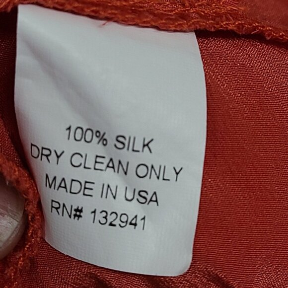 Amanda Uprichard Dress Womens Medium Orange Silk Sleeveless Drop Waist C… - Picture 7 of 7